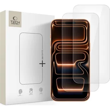 Náhradní kryt pro mobilní telefon 2 ks v balení, sada ochranných skelTech-Protect Glass Fit+ 2-Pack iPhone 16 Pro / 17 / 17 Pro čiré