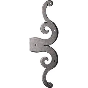 pant Dveřní falešný pant rustikální 319 x 123 mm, ocel pozink černý pasivovaný