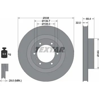 Brzdový kotouč Brzdový kotouč TEXTAR 92223903