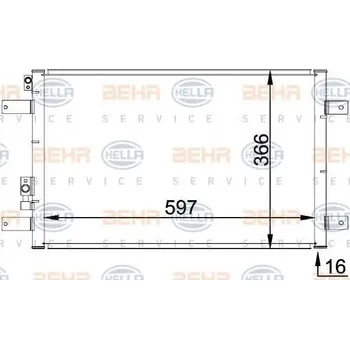 Výparník klimatizace BEHR HELLA SERVICE Kondenzátor klimatizace BHS 8FC 351 036-111