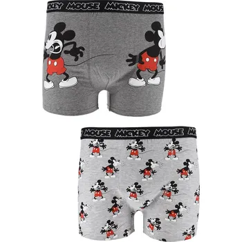 Boxerky Šedé pánské boxerky Mickey Mouse - 2 ks Velikost: XL