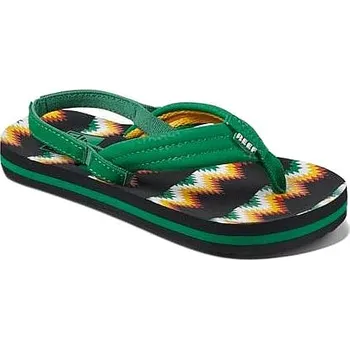 Dívčí obuv žabky Reef Little Ahi - Black/Green Blanket 23/24