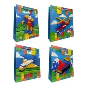 Set školních potřeb Torebka prezentowa dziecięca L klocki 3D mix