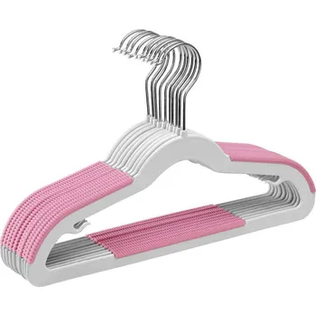 Věšák Věšáky na oblečení KIDSI šedé / růžové (10 ks)