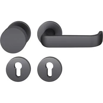 Dveřní kování FSB protipožární sada 79 1268, klika-koule, AGL DIN PZ, pravá, černá mat