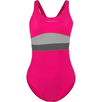 Dámské plavky Dámské jednodílné plavky Katie Tmavě růžová s šedou - Crowell tm.růžová-šedá 36