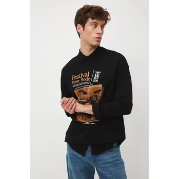 Pánské tričko Bavlněné tričko s dlouhým rukávem Medicine RW25-BUM600 černá 99X, vel. XXL