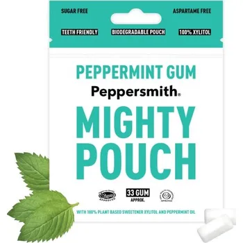 Bonbon Peppersmith žvýkačky - Máta peprná, mighty pouch, 50 g Bez cukru, slazeno pouze xylitolem
