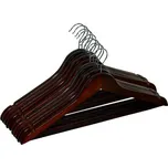 Věšáky na oblečení RONDO dřevěné, tmavě hnědé (10 ks)