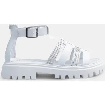 Dívčí sandály Baťa dívčí sandále s výraznou podešví bílé, vel. 36