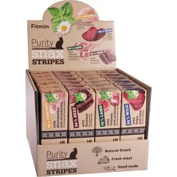 Pamlsek pro kočku Fitmin cat Purity Snax STRIPES box 4 příchutě 24x35g