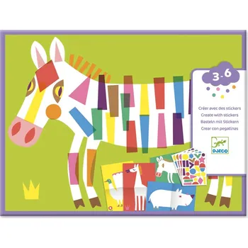 Djeco Výtvarná sada se samolepkami Barevné tvary