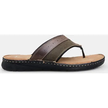 Pánské žabky Baťa pánské kožené žabky hnědé, vel. 40