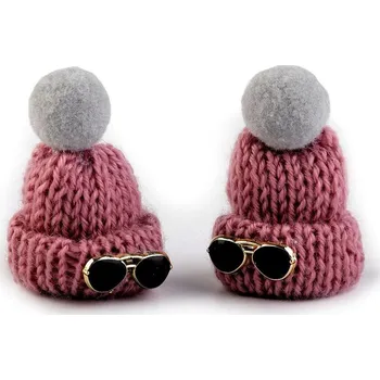 Čepice Aplikace Čepička pletená 390651 - 2 starorůžová