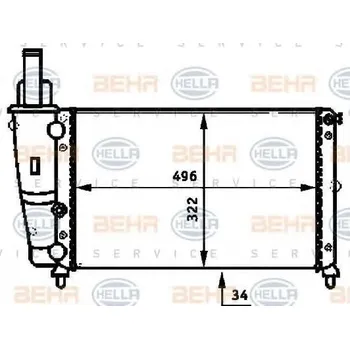 Chladič motoru BEHR HELLA SERVICE Chladič vody BEHR HELLA SERVICE Version ALTERNATIVE BHS 8MK 376 713-384