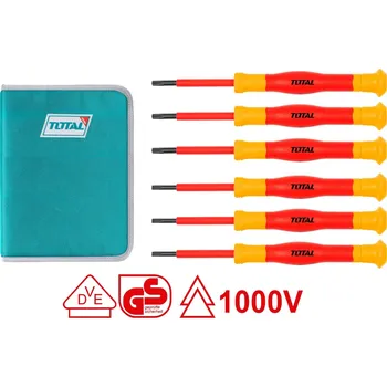 Šroubovák TOTAL Elektrikářské šroubováky hodinářské, sada 6ks, industrial, S2 (THKIPSD0601)