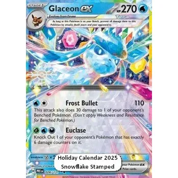 Karetní hra Pokémon PRE 026/131 Glaceon ex (HOLIDAY Calendar) - Prismatic Evolutions