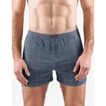 Pánské trenky volné, šité, s potiskem 75189P - šedá tm. šedá - 58/60