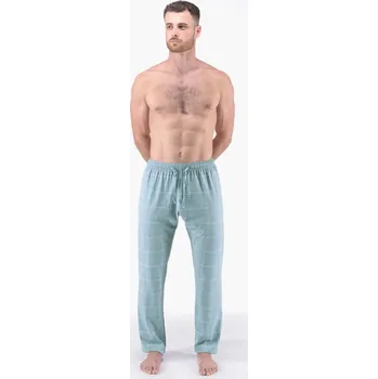 Pánské pyžamo Pánské kalhoty dlouhé pyžamové pánské, šité, klasické, s potiskem Pyžama 2024 79183P - měsíc sv. šedá - XXL