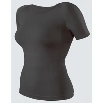 Dámská móda Dámské funkční tričko s krátkým rukávem dámské, krátký rukáv, bezešvé, s potiskem, jednobarevné Polyamid 88002P - onyx - L/XL