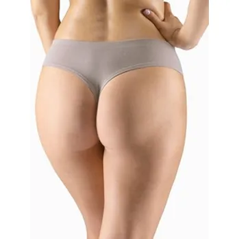 Kalhotky Dámské tanga francouzská, francouzské, bezešvé, bokové, jednobarevné Eco Bamboo 04031P - šedohnědá - L/XL