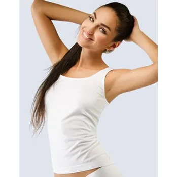 Dámské tílko, širší ramínka, bezešvé, Bamboo 08018P - bílá - M/L