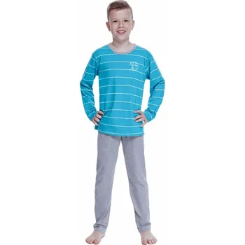 Chlapecké pyžamo Chlapecké pyžamo Harry tyrkysové s pruhy - 98