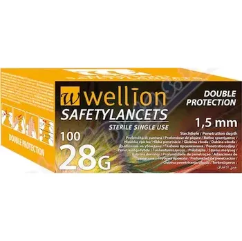 Injekční jehla Wellion Safety Lancets jednoráz.bezp.jeh.28G 100ks