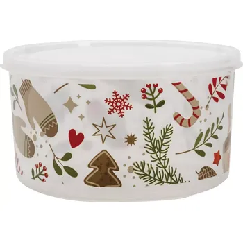 Máslenka Plastová dóza na sušenky Winterwonderland, kulatá, objem: 1,40 litru