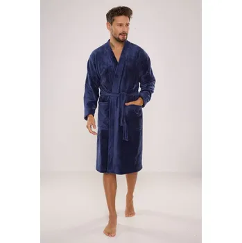 Pánská móda Pánský župan Hugo modrý - XXL