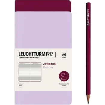 Lilac & Port Red, Jottbook Double, Flexcover, Pocket (A6), 80 g/m? paper, 59 p., ruled