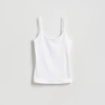 Reserved - Hladký top na ramínka - bílá - 465GA-00X - 465GA-00X-XL