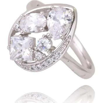 Prsten Flamenco Mystique Prsten z chirurgické oceli pozlacený bílým zlatem PST759, velikost prstenu: US7 EU14 Velikost prstenu: US6 EU11