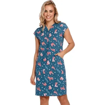 Dámské oblečení Dámská noční košile Lesley modrá se zvířaty - L