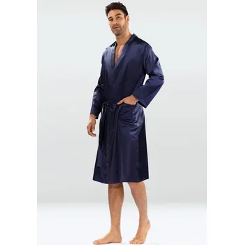 Pánský župan Pánský saténový župan Christian tmavě modrý - M