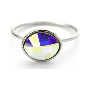 Prsten Flamenco Mystique SWAROVSKI CRYSTAL RING STEEL WHITE GOLD-PLATED PST456, Velikost prstenu: US6 EU11 Velikost prstenu: US6 EU11