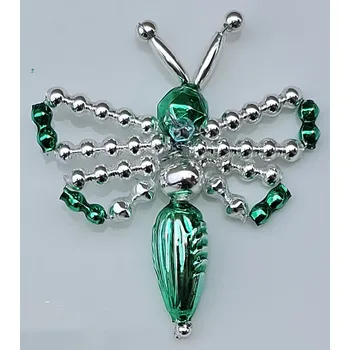 Vánoční ozdoba Vánoční 3D ozdoba MOTÝL - zelený (vánoční ozdoby z dutých perlí)