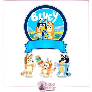 Jedlá dekorace na dort Pohádka Bluey č.11 - jedlý papír - Bez úprav / Jedlý papír / Bez decor gelu