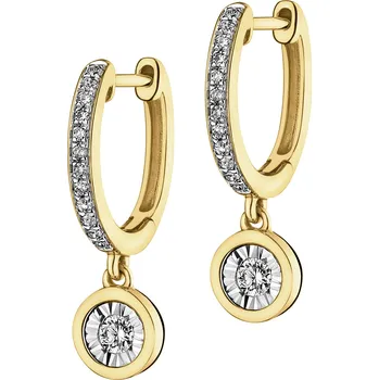 Náušnice Náušnice ze žlutého a bílého zlata s diamanty - 0,19 ct - ryzost 585 - 220.232