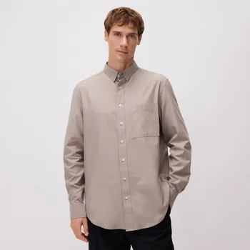 Pánská košile Reserved - Košile s příměsí lyocellu regular fit - béžová - TH536-80X - TH536-80X-XXL