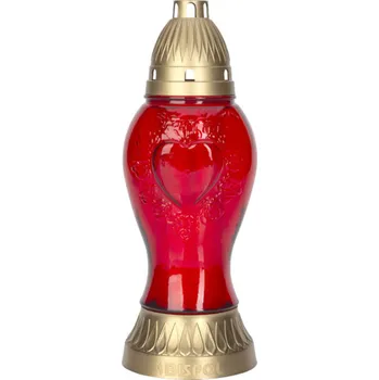 Lampa hřbitovní DEKOR SRDCE MINI skleněná 170g 11x29cm