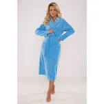 Dámský velurový župan Lydie modrý dlouhý - M