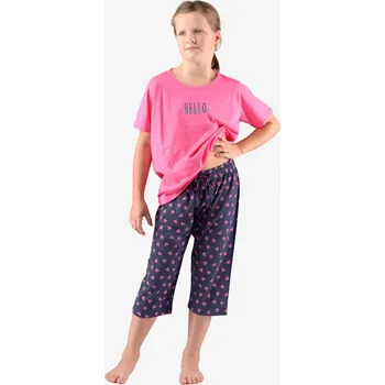 GINA dětské pyžamo ¾ dívčí 29010P - purpurová lékořice - 140/146