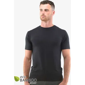 Pánské tričko Pánské tričko pánské slim fit s krátkým rukávem, krátký rukáv, šité, jednobarevné ECO Bamboo Sport 78005P - černá - M