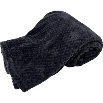 deka Mikroflanelová deka 150 x 200 cm, 220 GSM, Tmavě šedá Jacquard