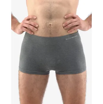 Pánské boxerky s kratší nohavičkou, kratší nohavička, bezešvé, jednobarevné Eco Bamboo 53005P - šedá bílá - M/L