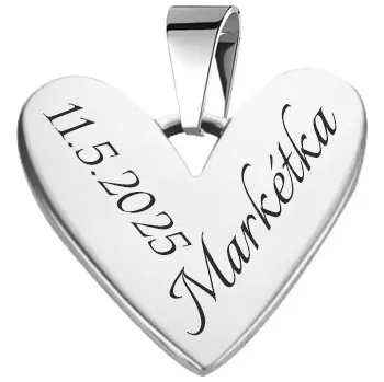 Přívěsek Šperky4U Personalizovaný ocelový přívěsek srdce - OPP1954-ST