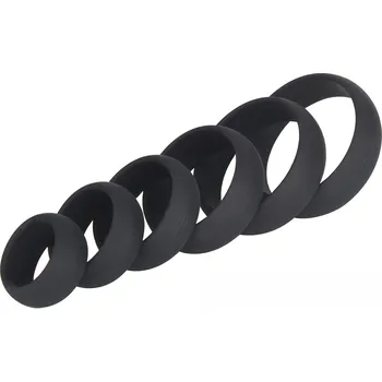 SuperLove Premium Wide Silicone Erection Cock Ring Kit Black