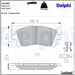 Sada brzdových destiček, kotoučová brzda DELPHI LP1663