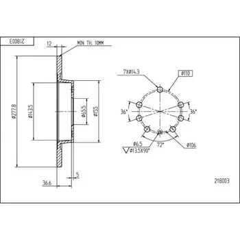 Brzdový kotouč Brzdový kotouč HART 218 003